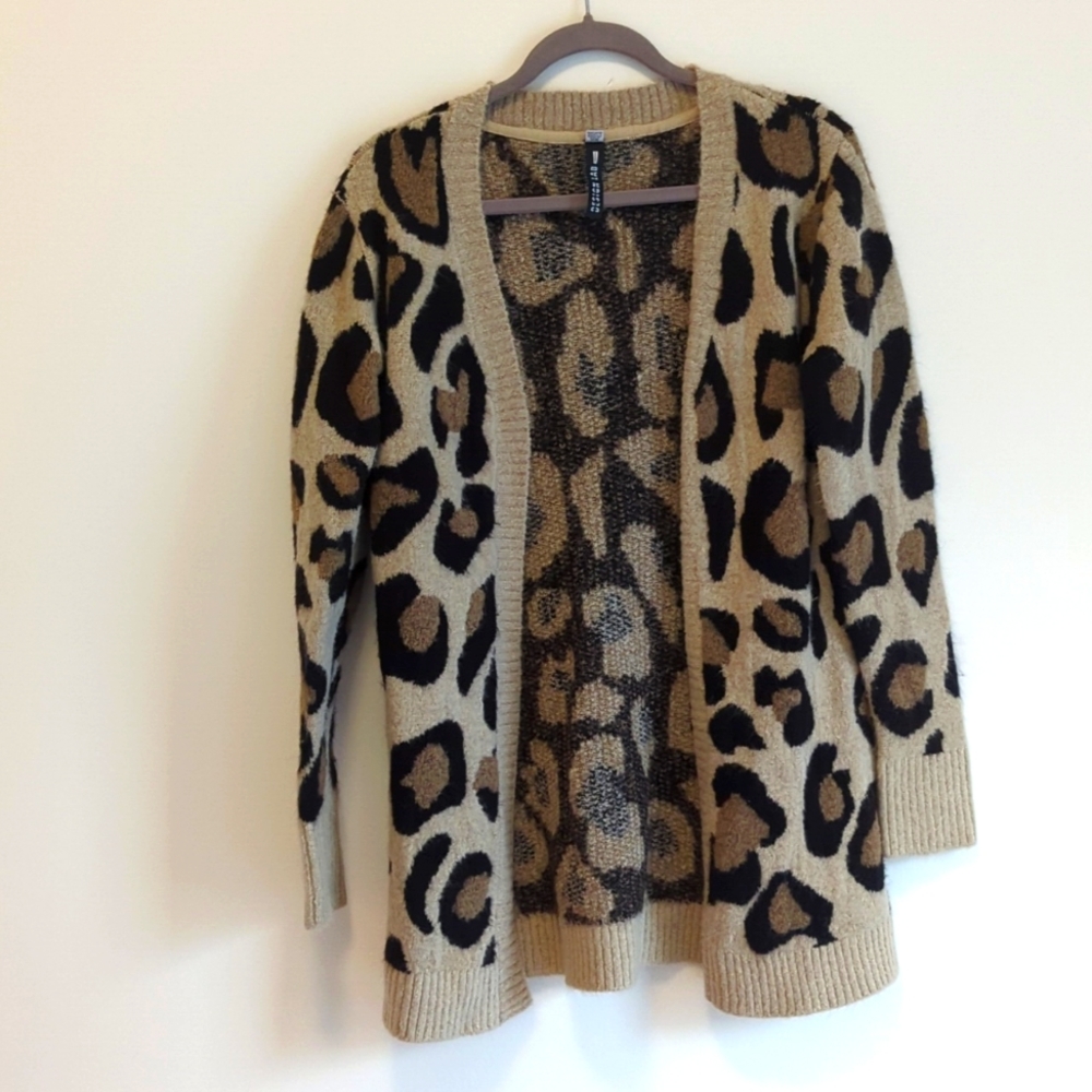 Lord & Taylor Design Lab Leopard Knit Cardigan